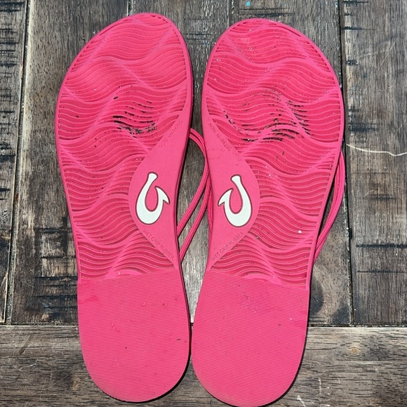 Olukai 'AKA Flip Flop Sandals Pink Plumeria Women’s Size 10 - Picture 4 of 6